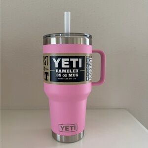 YETI Power Pink Rambler 35 oz Tumbler with Straw Lid